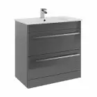 Alt Tag Template: Buy Kartell F/S 2 Drawer Vanity & Mid Depth Ceramic Basin 800mm x 450mm, Storm Grey by Kartell for only £430.12 in Suites, Furniture, Bathroom Cabinets & Storage, WC & Basin Complete Units, Bathroom Vanity Units, Kartell UK, Basins, Modern Vanity Units, Modern WC & Basin Units, Kartell UK Bathrooms, Modern Bathroom Cabinets, Kartell UK Baths at Main Website Store, Main Website. Shop Now