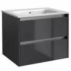 Alt Tag Template: Buy Kartell Wall Mounted Basin with Double Drawer Cabinet 600mm x 460mm, Storm Grey by Kartell for only £421.61 in Suites, Basins, Kartell UK, Toilets and Basin Suites, Kartell UK Bathrooms, Kartell UK Baths, Kartell UK - Toilets at Main Website Store, Main Website. Shop Now