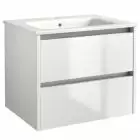 Alt Tag Template: Buy Kartell Wall Mounted 2 Drawer Cabinet Unit with Basin 600mm x 460mm, White Gloss by Kartell for only £421.61 in Suites, Basins, Kartell UK, Toilets and Basin Suites, Kartell UK Bathrooms, Kartell UK Baths, Kartell UK - Toilets at Main Website Store, Main Website. Shop Now
