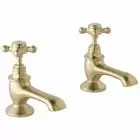 Alt Tag Template: Buy BC Designs Brass Victrion Crosshead Deck Mounted Bath Pillar Taps, Brushed Gold by BC Designs for only £219.34 in Taps & Wastes, Shop By Brand, Bath Taps, BC Designs, BC Designs Taps, Bath Tap Pairs at Main Website Store, Main Website. Shop Now