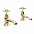 Alt Tag Template: Buy BC Designs Brass Victrion Crosshead Deck Mounted Bath Pillar Taps, Gold by BC Designs for only £219.34 in Taps & Wastes, Shop By Brand, Bath Taps, BC Designs, BC Designs Taps, Bath Tap Pairs at Main Website Store, Main Website. Shop Now