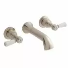 Alt Tag Template: Buy BC Designs Victrion Lever 3-Hole Wall Mounted Brass Bath Filler Tap with Spout, Brushed Nickel by BC Designs for only £322.66 in Taps & Wastes, Shop By Brand, Bath Taps, BC Designs, BC Designs Taps, Bath Mixer, Wall Mounted Bath Taps, Bath Mixer/Fillers, Fillers at Main Website Store, Main Website. Shop Now
