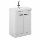 Alt Tag Template: Buy Kartell Floor Standing Ceramic Basin & 2 Door Cabinet 500mm x 460mm, White Gloss by Kartell for only £310.40 in Suites, Furniture, Bathroom Cabinets & Storage, WC & Basin Complete Units, Kartell UK, Basins, Modern WC & Basin Units, Kartell UK Bathrooms, Modern Bathroom Cabinets, Kartell UK Baths at Main Website Store, Main Website. Shop Now