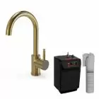 Alt Tag Template: Buy Ellsi Sole Single Lever 3 in 1 Instant Hot Water Kitchen Tap, Brushed Gold Finish by Ellsi for only £523.20 in Kitchen, Kitchen Taps, ELLSI Designer Sinks & Taps, ELLSI Hot Water Taps, Instant boiling water tap at Main Website Store, Main Website. Shop Now