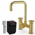 Alt Tag Template: Buy Ellsi Industrial bridge 3 in 1 Instant Hot Water Kitchen Sink Tap, Brushed Brass Finish by Ellsi for only £611.20 in Kitchen, Kitchen Taps, ELLSI Designer Sinks & Taps, ELLSI Hot Water Taps, Instant boiling water tap at Main Website Store, Main Website. Shop Now