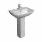 Alt Tag Template: Buy Kartell K-Vit 550mm Pure 1 Tap Hole 1TH Basin with Full Pedestal, White Finish by Kartell for only £135.00 in Basins, Kartell UK, Kartell UK Bathrooms, Pedestal Basins at Main Website Store, Main Website. Shop Now