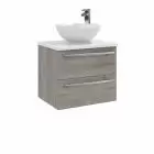 Alt Tag Template: Buy Kartell Wall Mounted Cabinet with Ceramic Worktop & Sit On Bowl 600mm x 450mm, Silver Oak by Kartell for only £483.23 in Suites, Furniture, Bathroom Cabinets & Storage, WC & Basin Complete Units, Kartell UK, Basins, Modern WC & Basin Units, Kartell UK Bathrooms, Modern Bathroom Cabinets, Kartell UK Baths at Main Website Store, Main Website. Shop Now