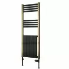 Alt Tag Template: Buy Reina York Vertical Gold/Black Aluminium Traditional Towel Rail Radiator 1200mm H x 485mm W, Electric Only - Thermostatic by Reina for only £687.76 in Shop By Brand, Towel Rails, Reina, Traditional Heated Towel Rails, Floor Standing Traditional Heated Towel Rails, Reina Heated Towel Rails at Main Website Store, Main Website. Shop Now